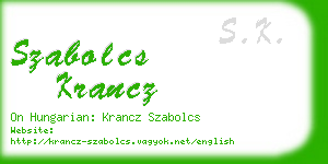 szabolcs krancz business card